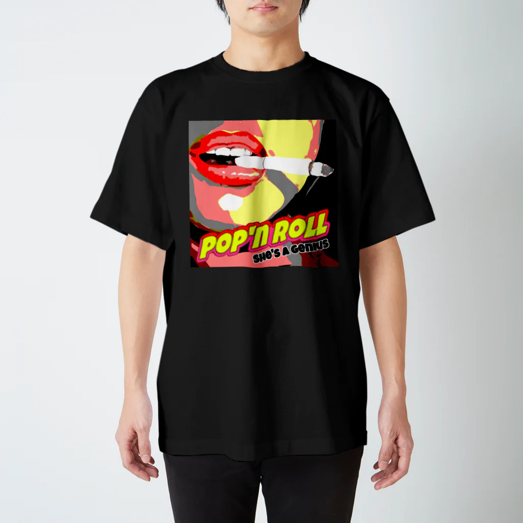 POP'N ROLLのpop'n cigarettegirl02 Regular Fit T-Shirt