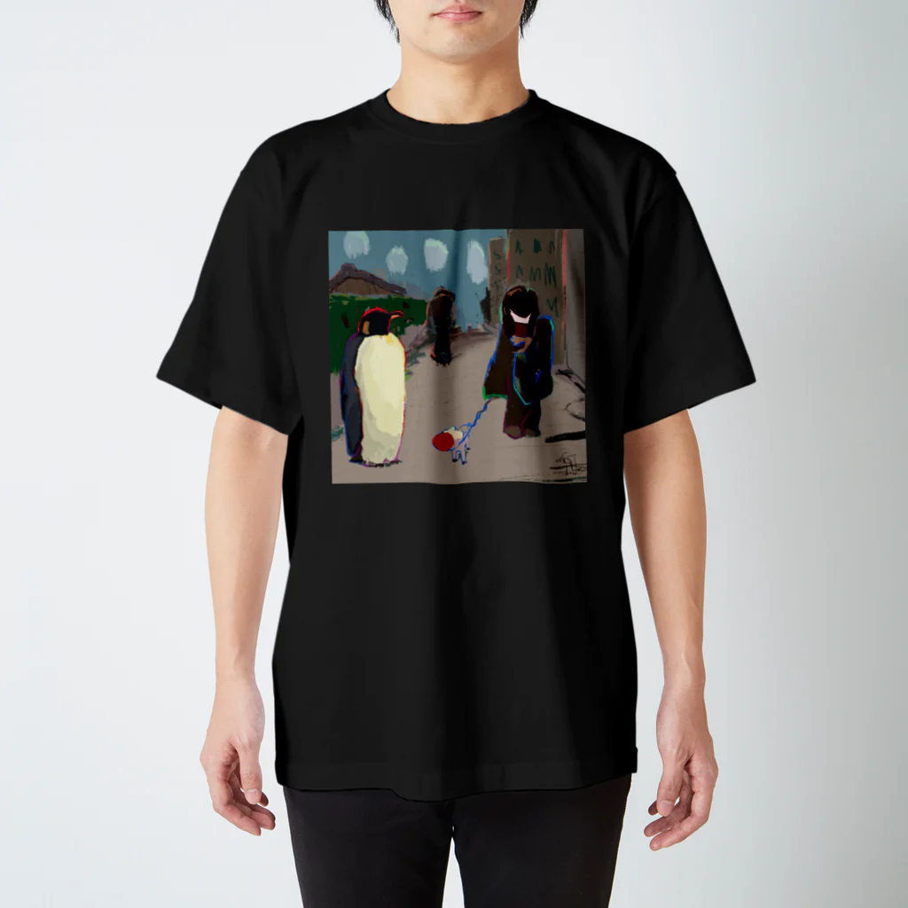 Record all my meal until 2099のペンギン風景 Regular Fit T-Shirt