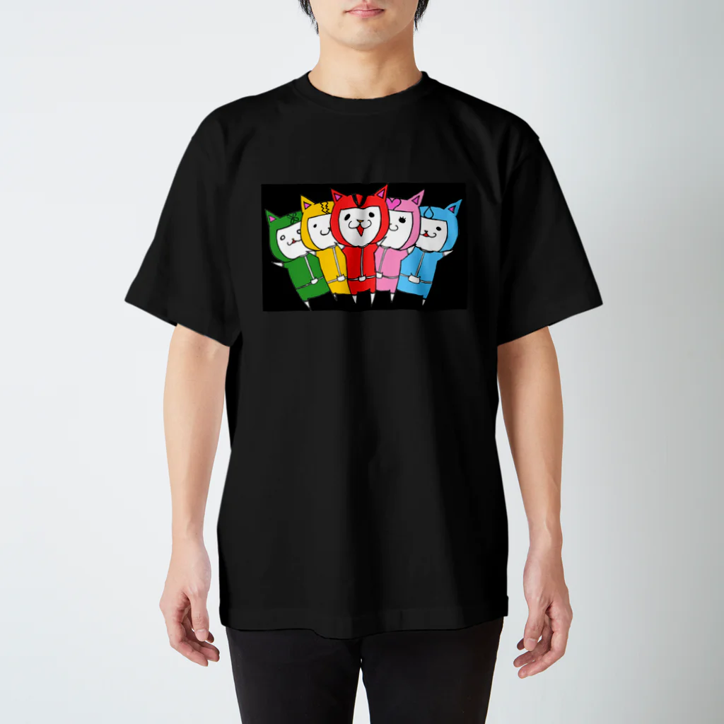 kana777wingのカリカリ戦隊にゃろめんジャー スタンダードTシャツ