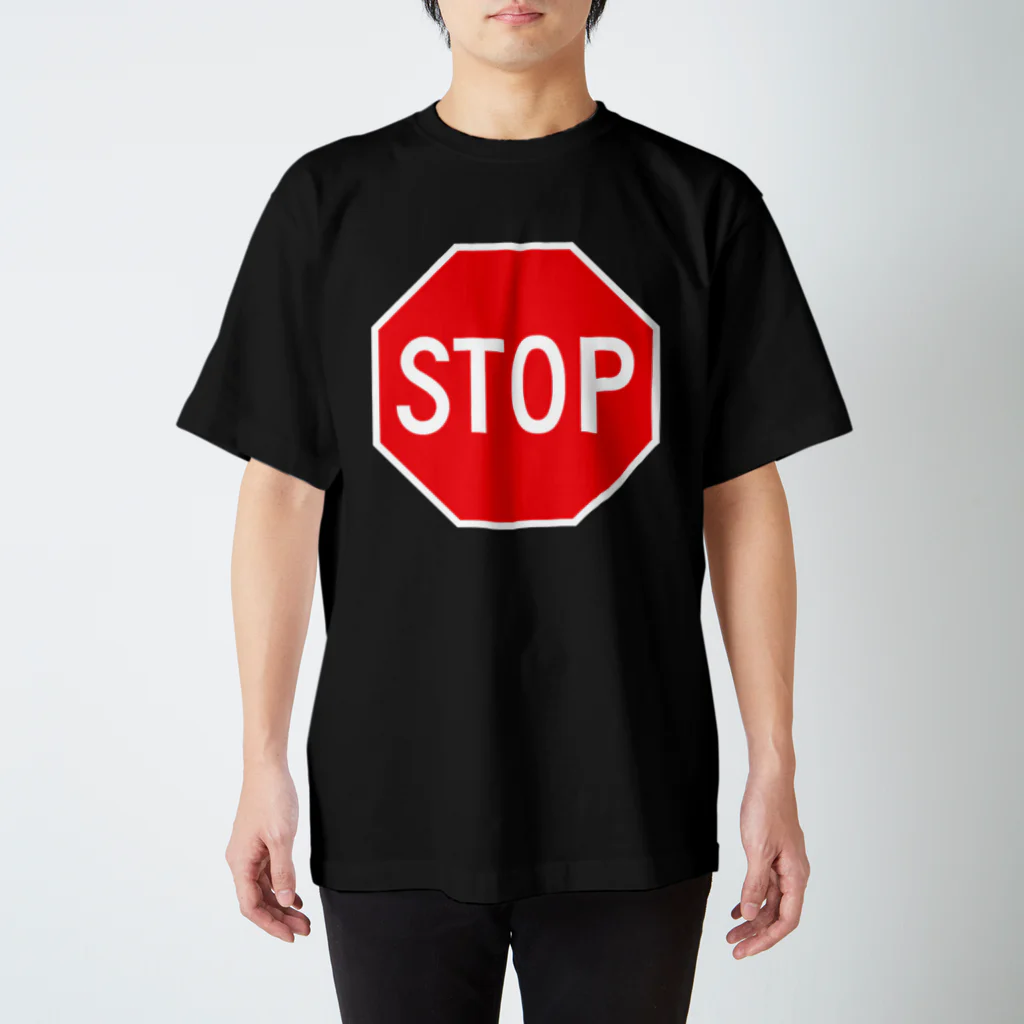 DRIPPEDのSTOP-ストップ アメリカの一時停止標識ロゴ スタンダードTシャツ