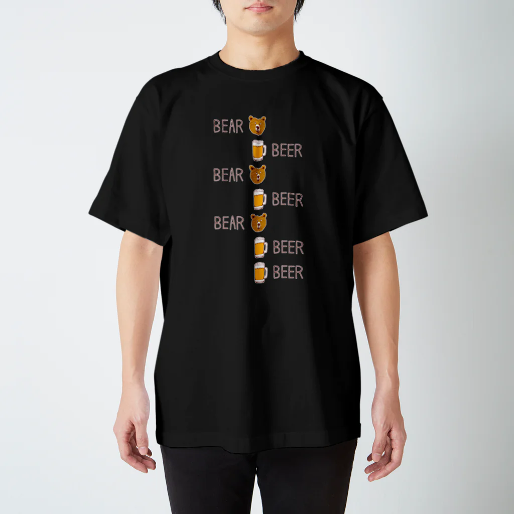 NIKORASU GOのビールデザインTシャツ「ベアビアベアビアベアビアビア」（Tシャツ・パーカー・グッズ・ETC） スタンダードTシャツ