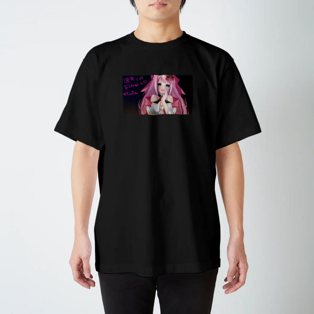 Mechu 公式の【サイン入り】みゅいんの1周年記念のグッズ スタンダードTシャツ