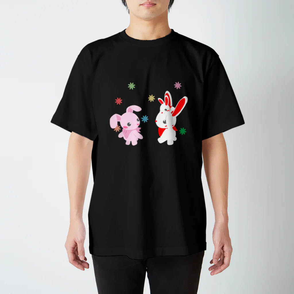 YQUALのうさぎの家族 スタンダードTシャツ