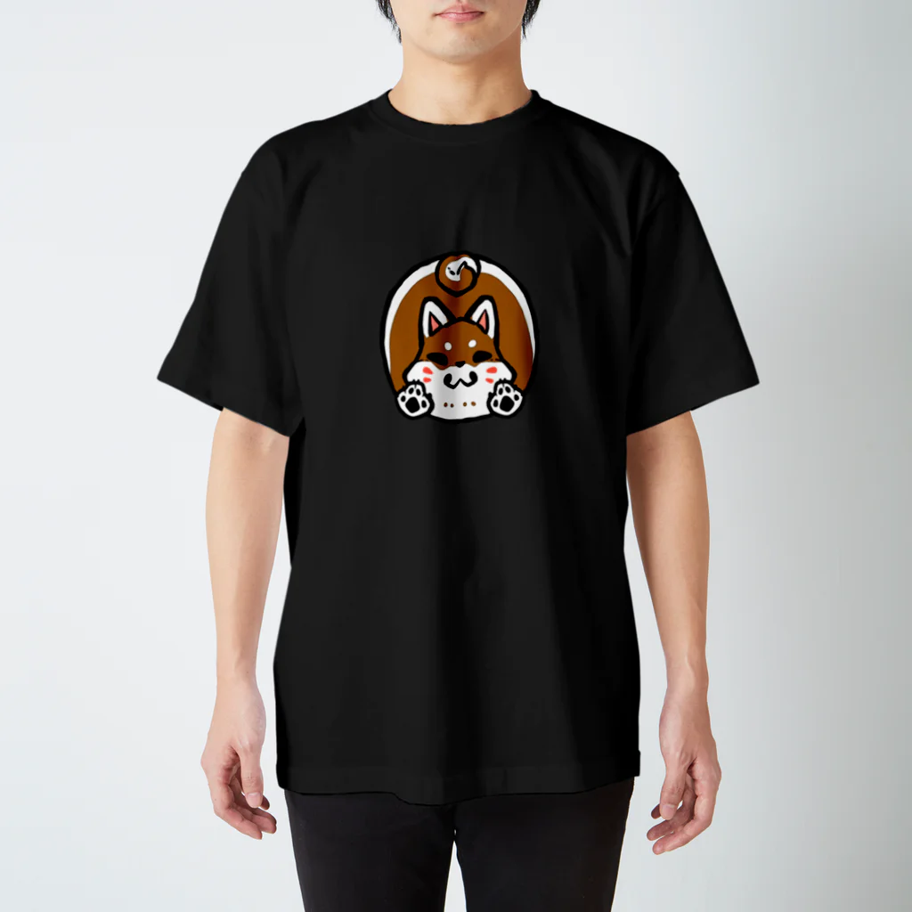 墨吉ぽち狐のふくら柴犬（焦げ茶） Regular Fit T-Shirt