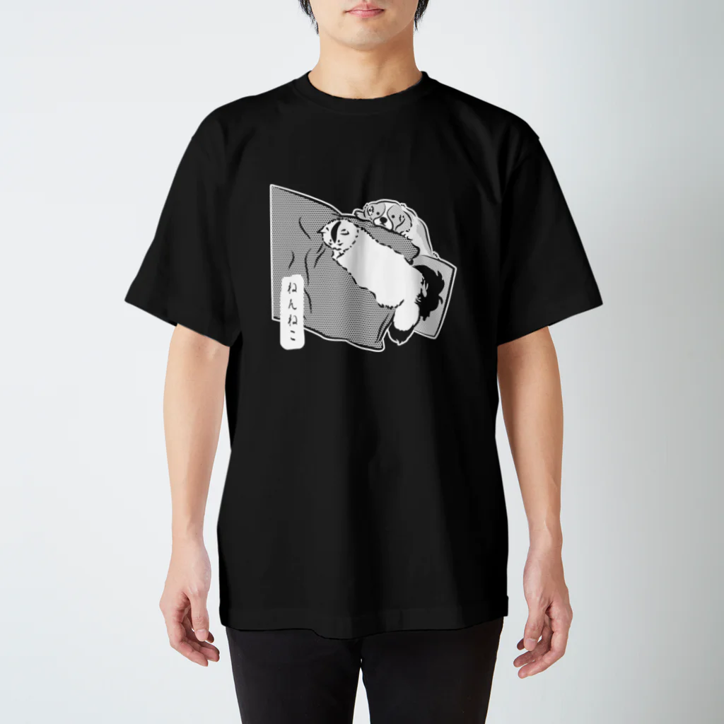 にゃんこ妖怪のねんねこ_白ヌキVer. Regular Fit T-Shirt