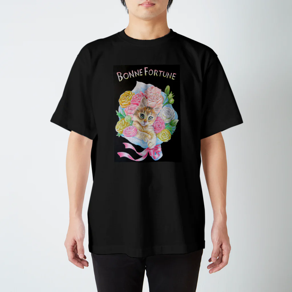 Ａｔｅｌｉｅｒ　Ｈｅｕｒｅｕｘのしあわせのねこの花束 スタンダードTシャツ