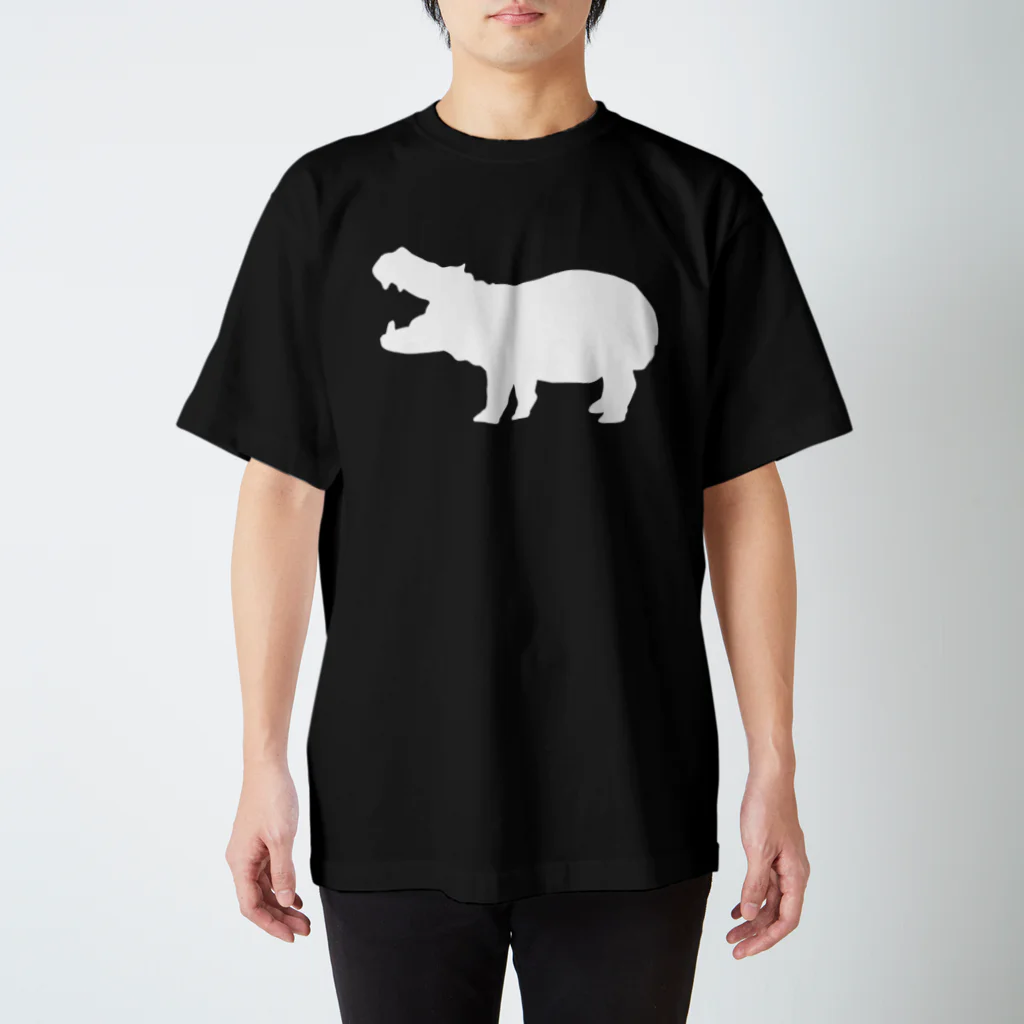 あおぞらのカバ_WHITE Regular Fit T-Shirt