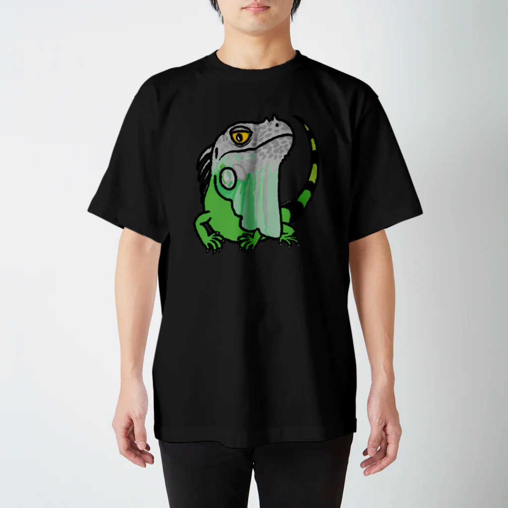 Funny Reptile Artののほほんイグアナ スタンダードTシャツ