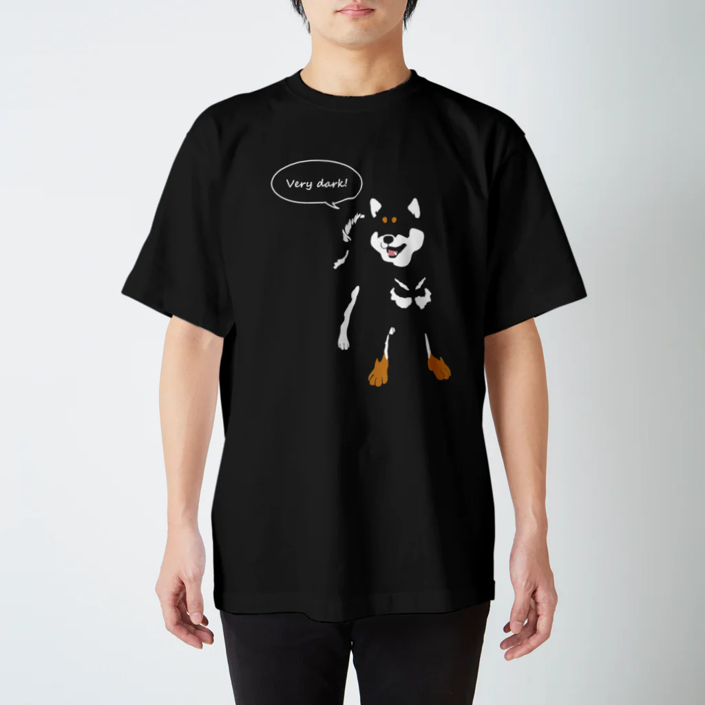 One Shibaの暗闇の黒柴 スタンダードTシャツ