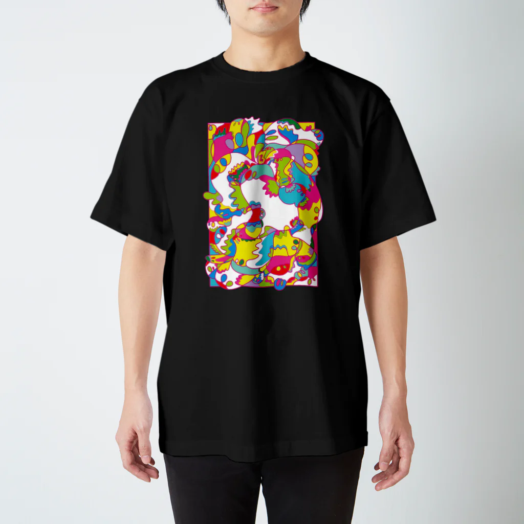 ポップなホラーが好きな人のショップのいろんなおばけたち（サイケデリックver） スタンダードTシャツ