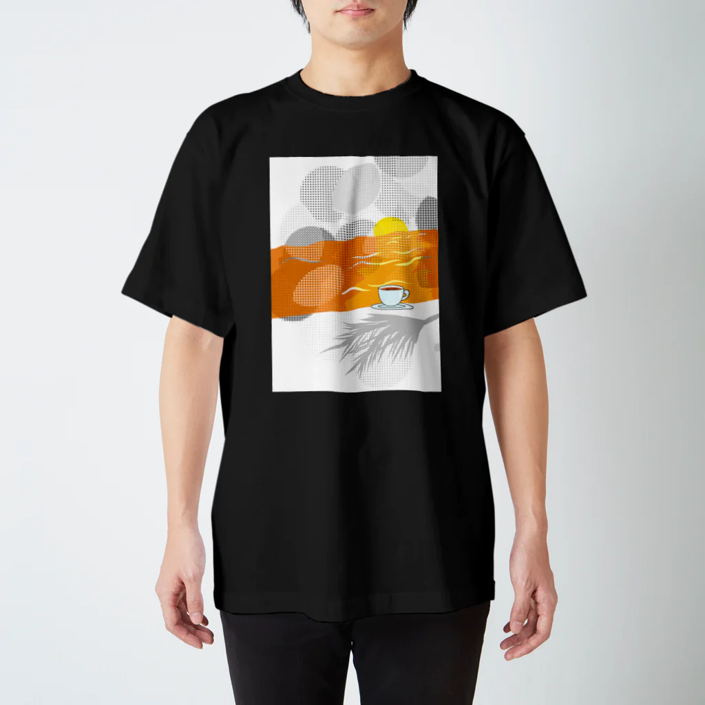 らくがき堂の海辺のコーヒー スタンダードTシャツ