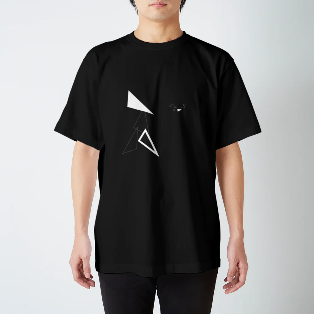 YükaCh!ka(ユカチカ)のサンカク-2(線白) Regular Fit T-Shirt