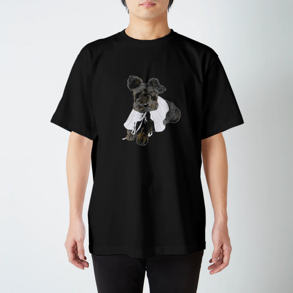 マドベノケシキの線画の犬Tシャツ Regular Fit T-Shirt
