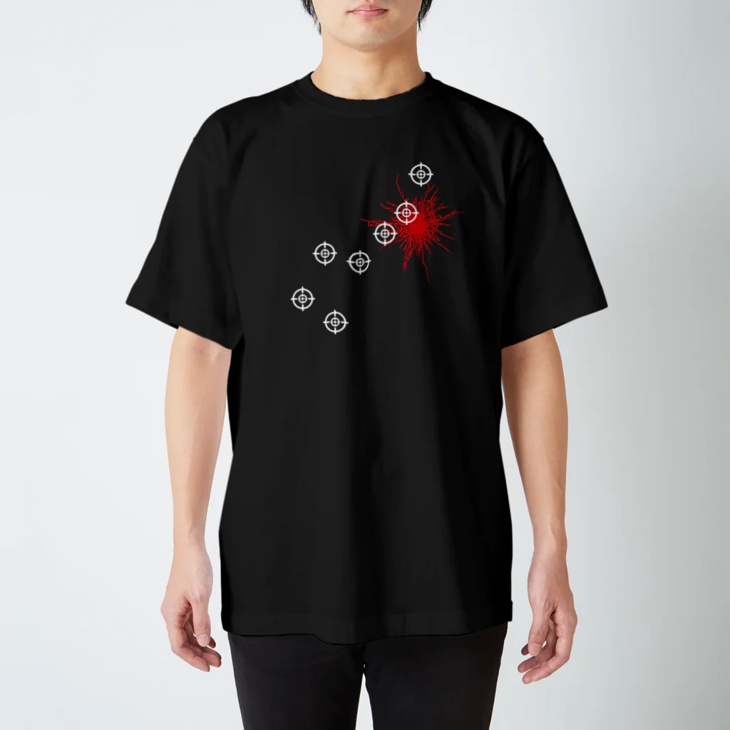 Rook'sVisionの死兆星／弾痕 [赤白] スタンダードTシャツ