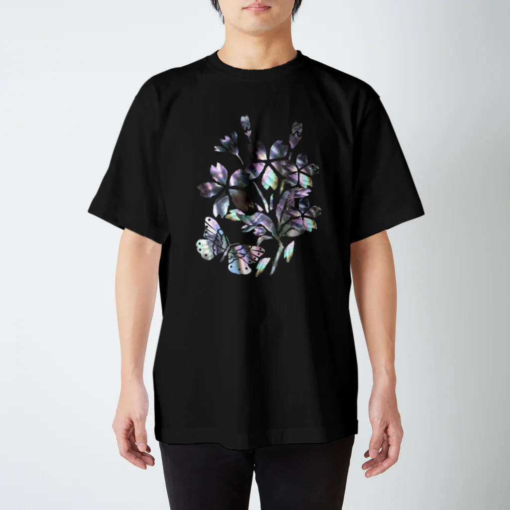 螺鈿の会の蝶　桜　螺鈿細工 スタンダードTシャツ