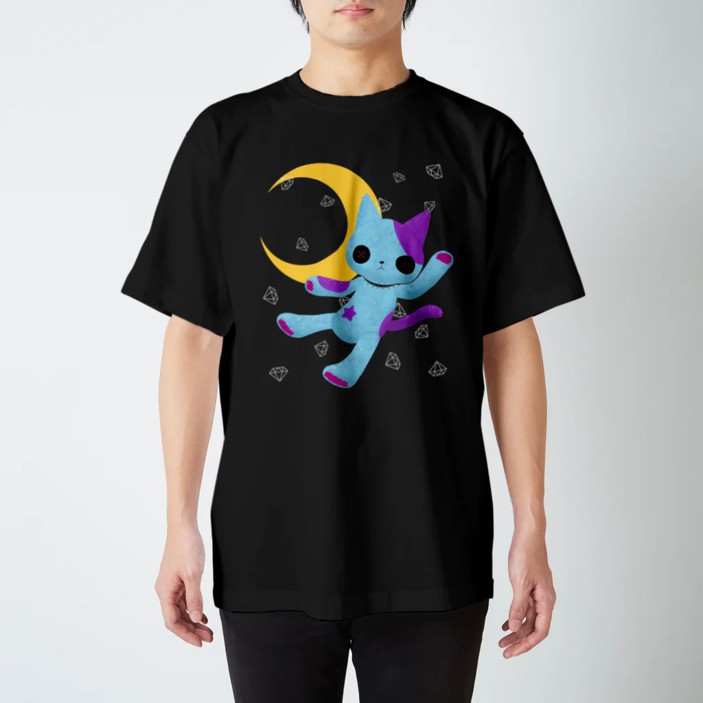 牡丹ちゃんの月夜のネコさん スタンダードTシャツ