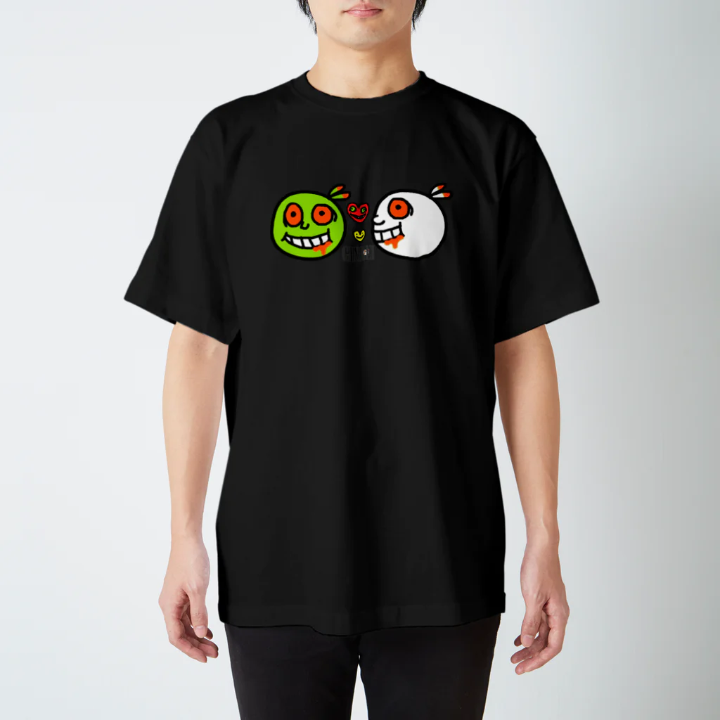 ︎銀玲〜GINREI〜のグランジ君＆ビーンちゃん 黒対応 スタンダードTシャツ