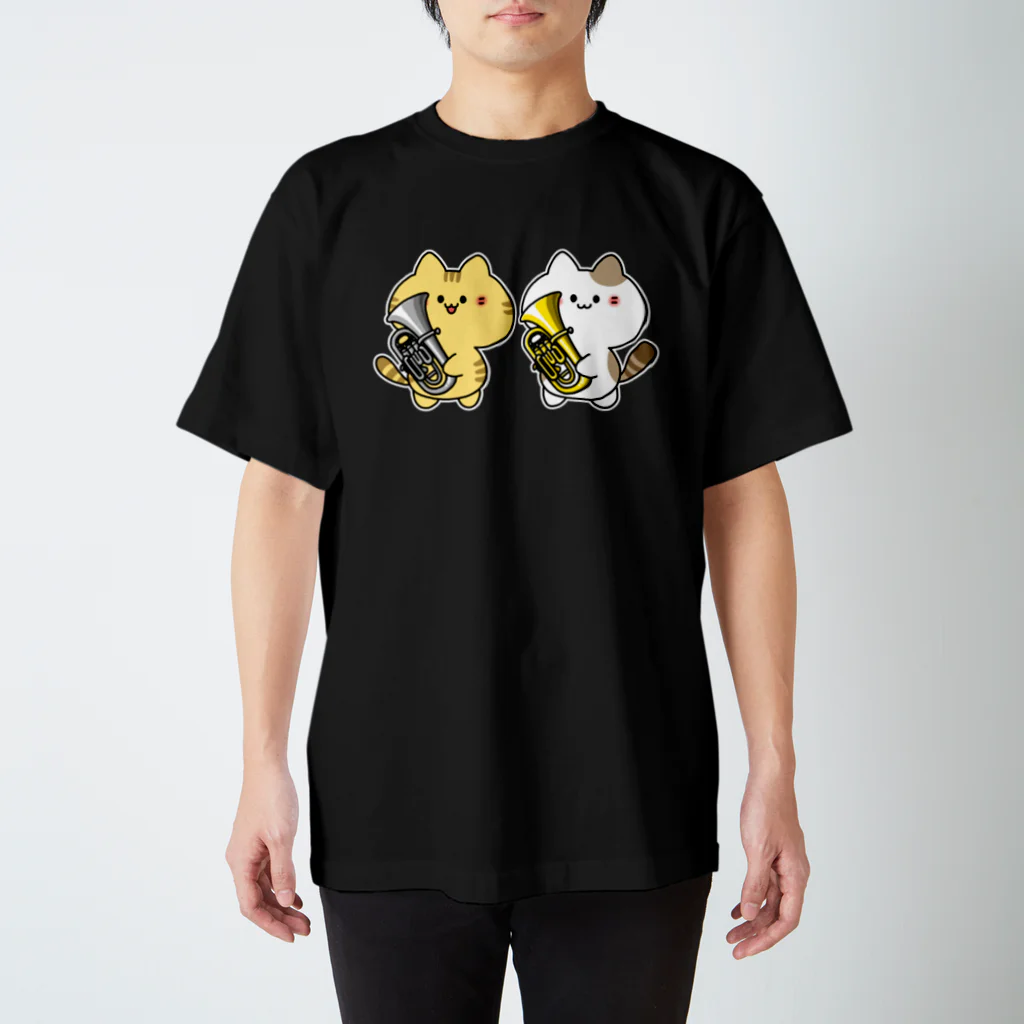  ふじねこ屋のユーフォニアム吹きのねこたち スタンダードTシャツ