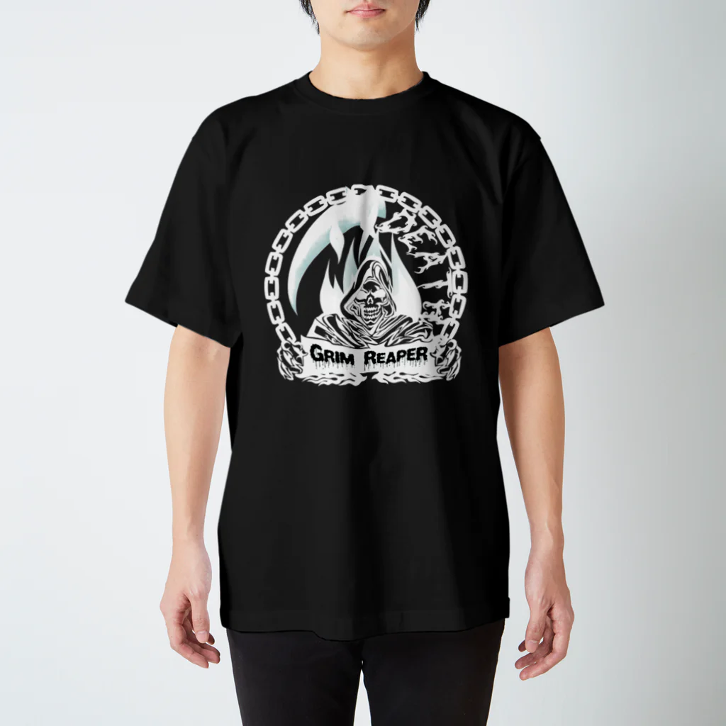 Ａ’ｚｗｏｒｋＳのGRIM REAPER WHT スタンダードTシャツ