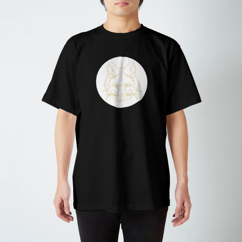 3out-firstのキツネ(破線) Regular Fit T-Shirt