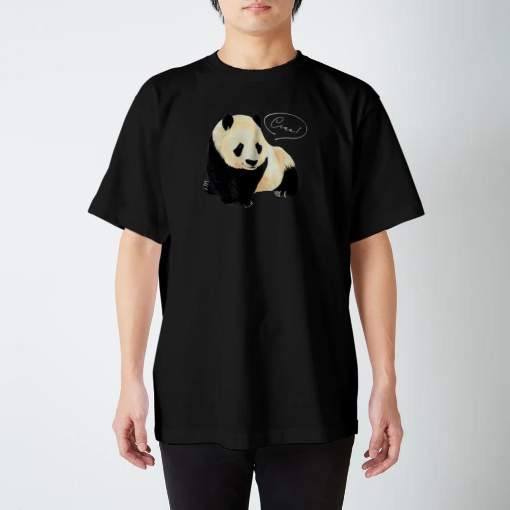 punchenoのおすわりパンダちゃん(白文字) Regular Fit T-Shirt