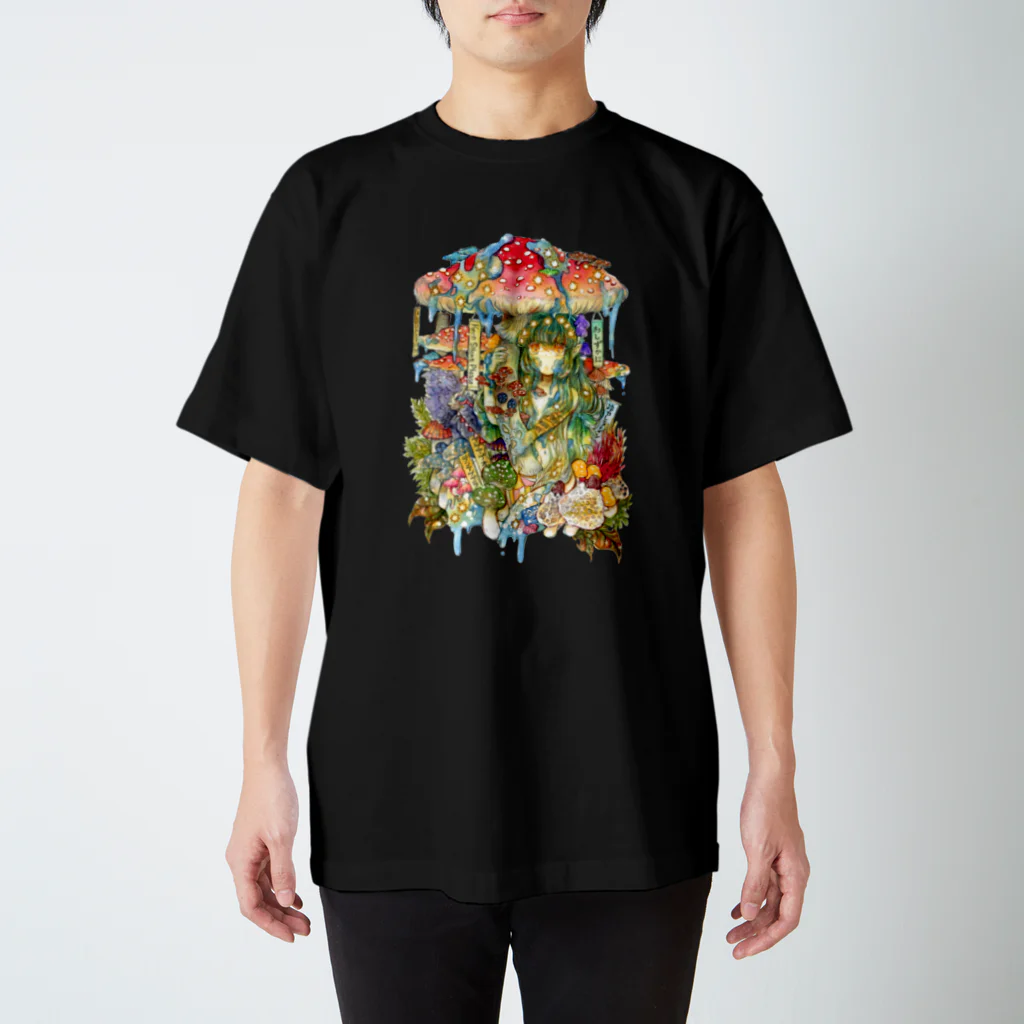 WORLDCHANGER_suzuriのマッシュルームアンブレラ Regular Fit T-Shirt