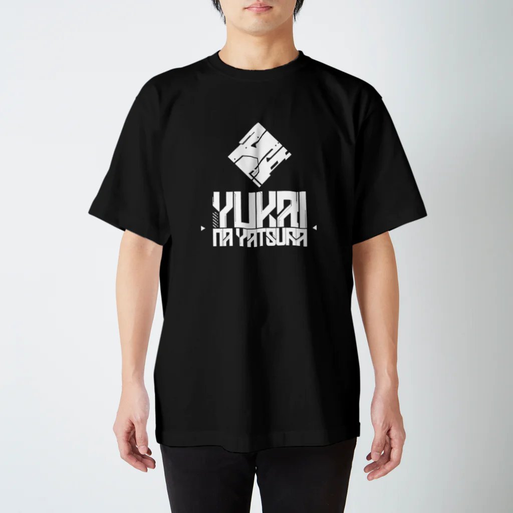 愉快なヤツら物販支部のサイバーロゴ(白) スタンダードTシャツ