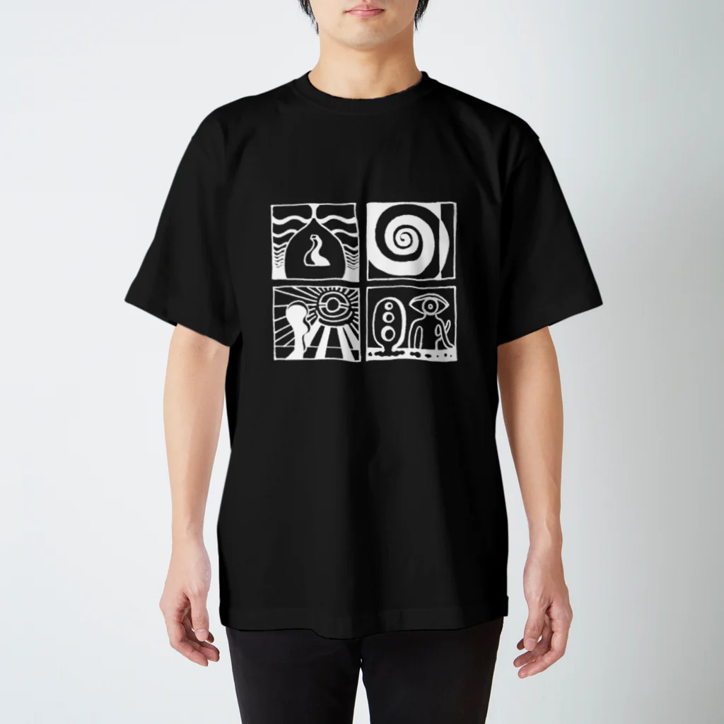太陽の眼の太陽の眼 文字絵(白/前面) Regular Fit T-Shirt