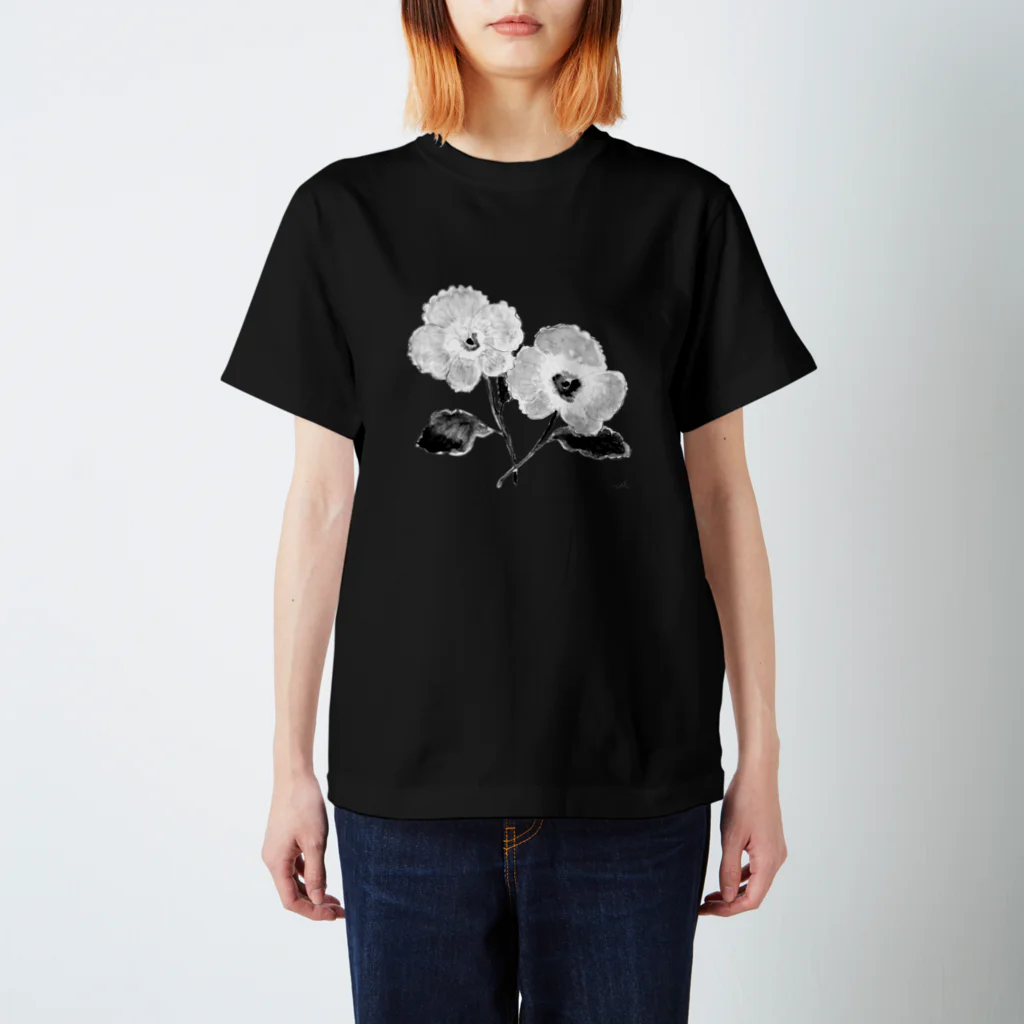 MAKIのパンジー（モノクロ） Regular Fit T-Shirt