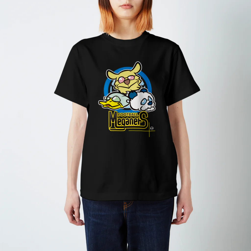 蹴球メガネーズの14色【マスコット風】蹴球メガネーズ【デザイナーズ】 スタンダードTシャツ