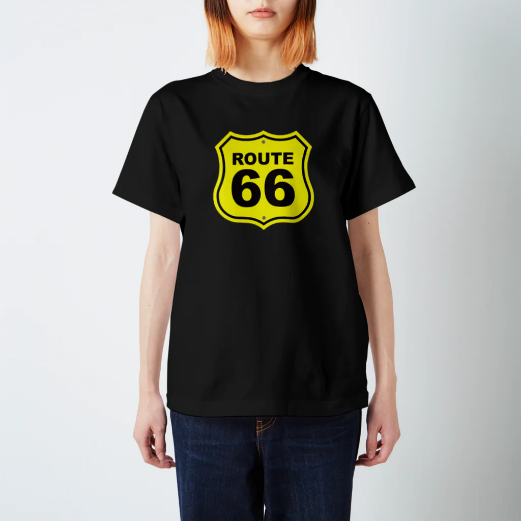 アロハスタイルハワイのU.S. Route 66  ルート66　イエロー スタンダードTシャツ