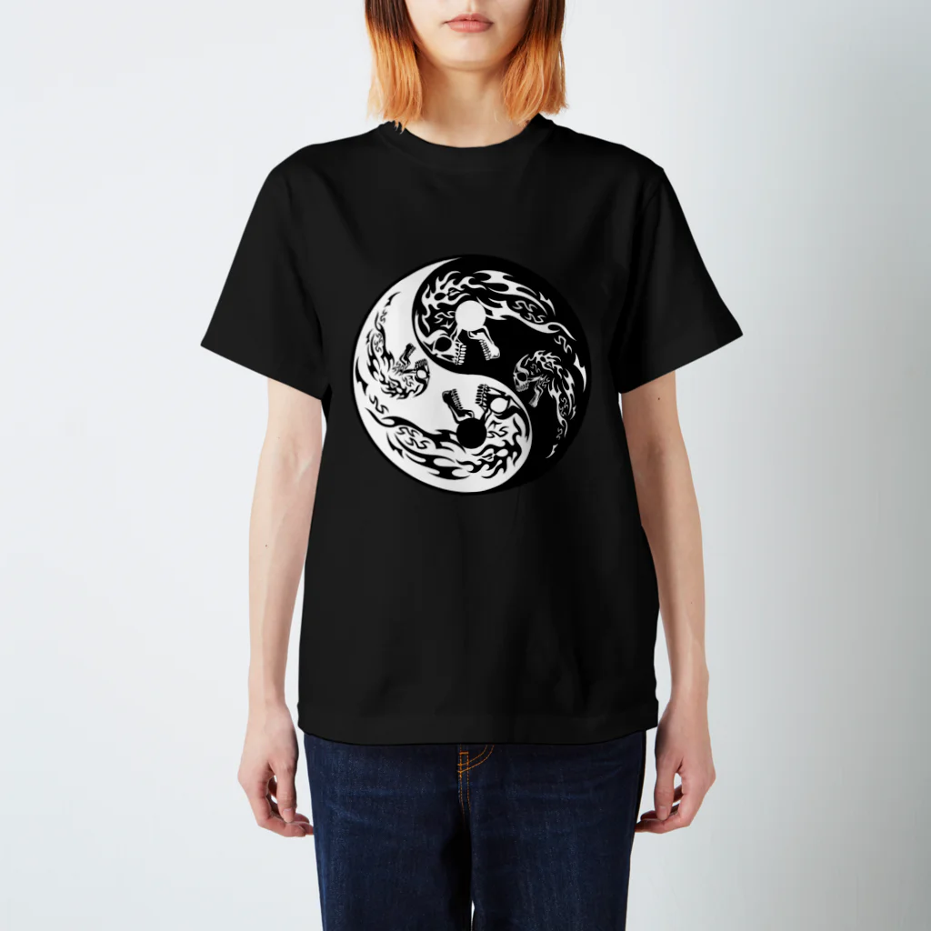Ａ’ｚｗｏｒｋＳの陰陽二連髑髏 旋転（オリジナル家紋シリーズ） Regular Fit T-Shirt
