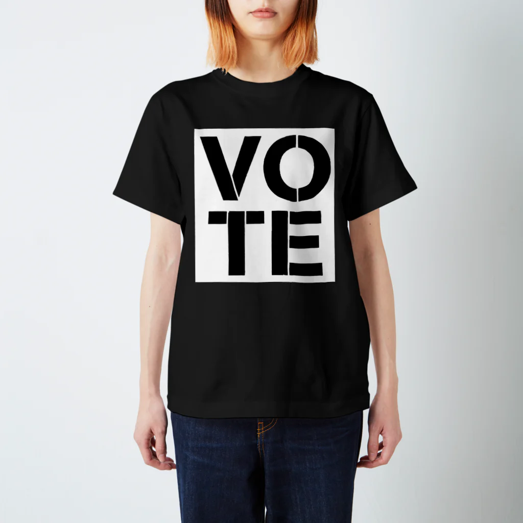 VOTE FOR YOUR RIGHTのVOTE FOR YOUR RIGHT　文字黒 スタンダードTシャツ