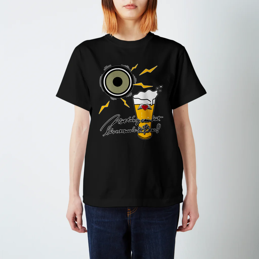 a-bow's workshop(あーぼぅズ ワークショップ)のmusic & Beer! スタンダードTシャツ