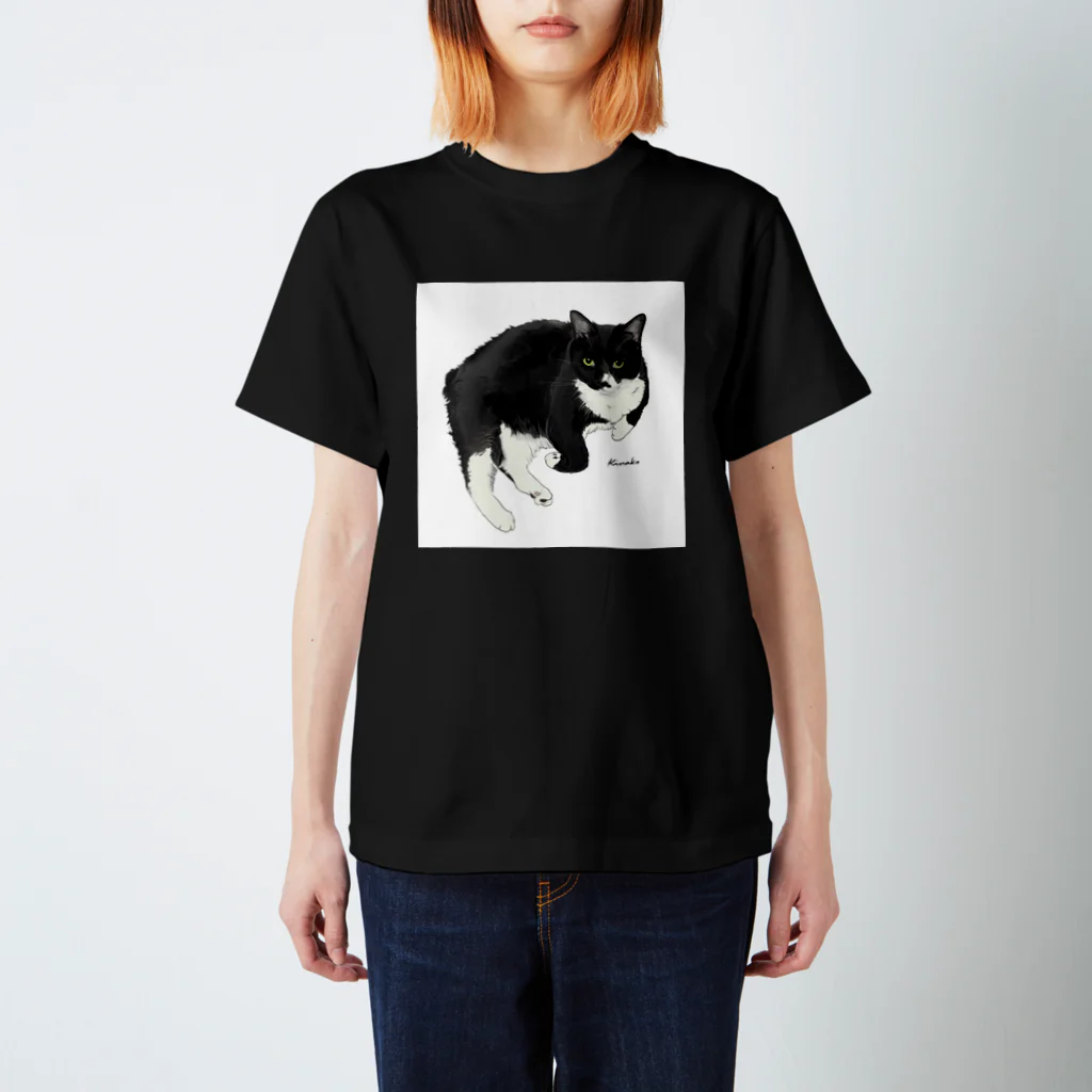 kinako-japanの靴下猫　くろみつ スタンダードTシャツ