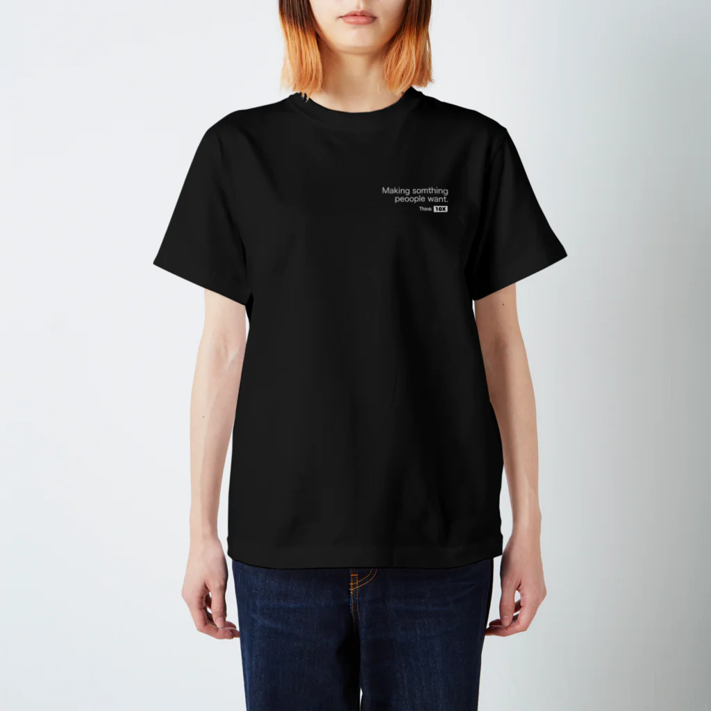 Yamotty👨‍👩‍👦‍👦 | 10X, inc.のThink 10X T-shirts | BLACK Regular Fit T-Shirt