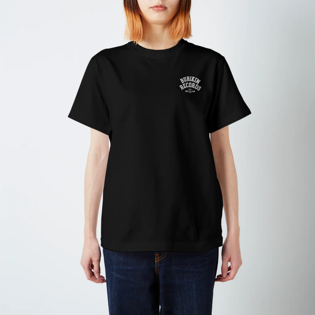 BURIKI'N RECORDSのブリキン定番ロゴ（ホワイトロゴ小） Regular Fit T-Shirt
