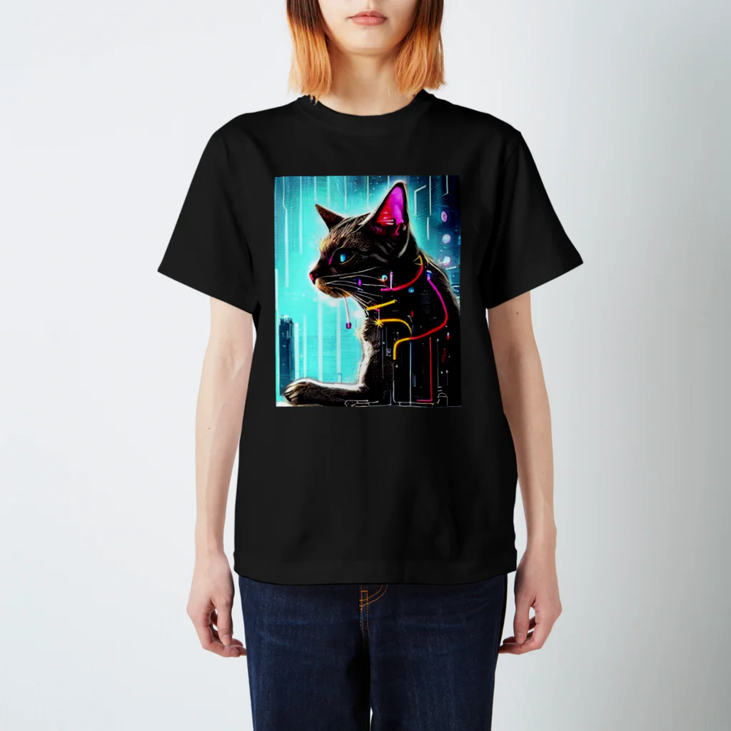 HTNSCMRSAS（shiroen）のCYBER CAT スタンダードTシャツ