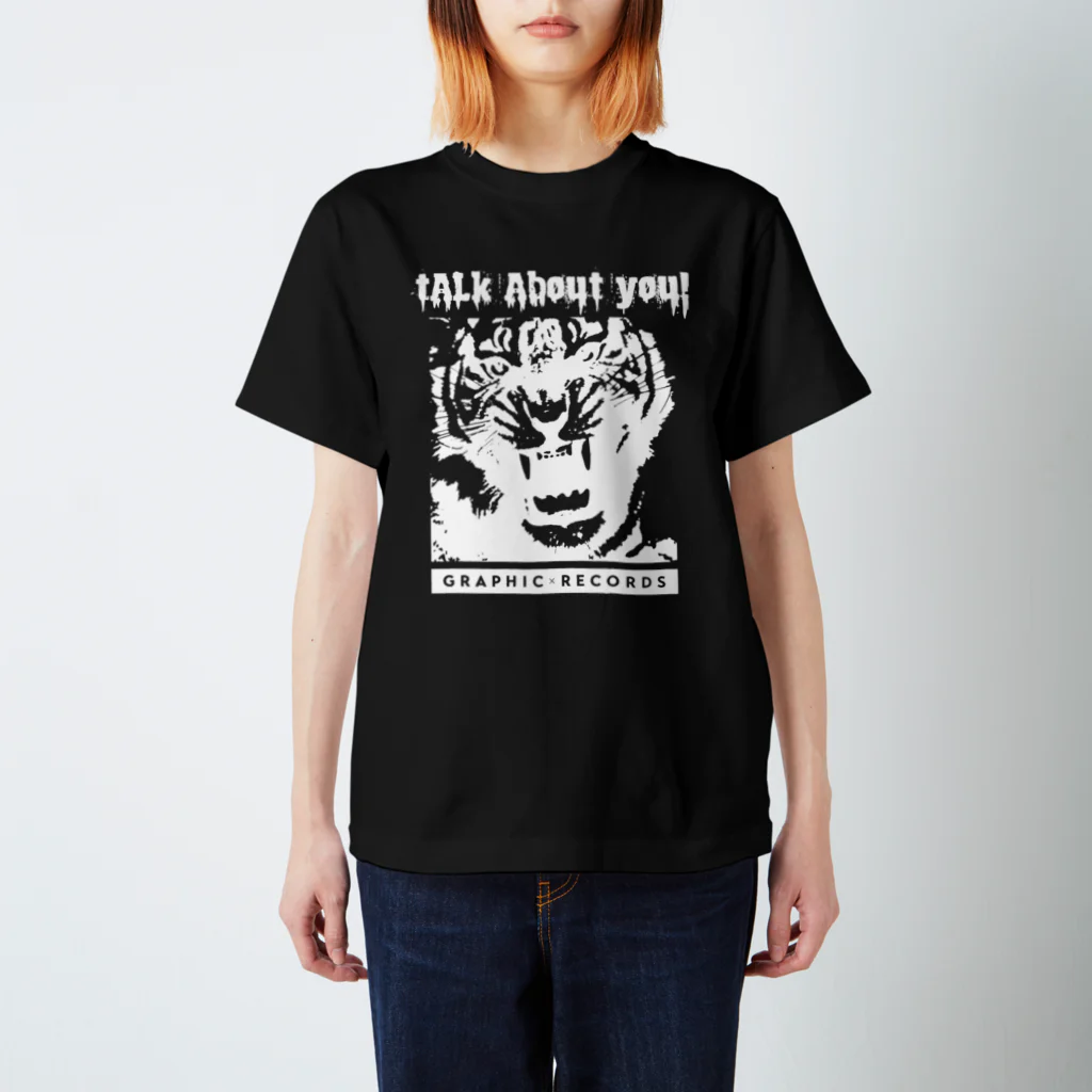 GRAPHIC × RECORDSのTalk about YOU!　半袖Tシャツ/濃色（Col.17） Regular Fit T-Shirt