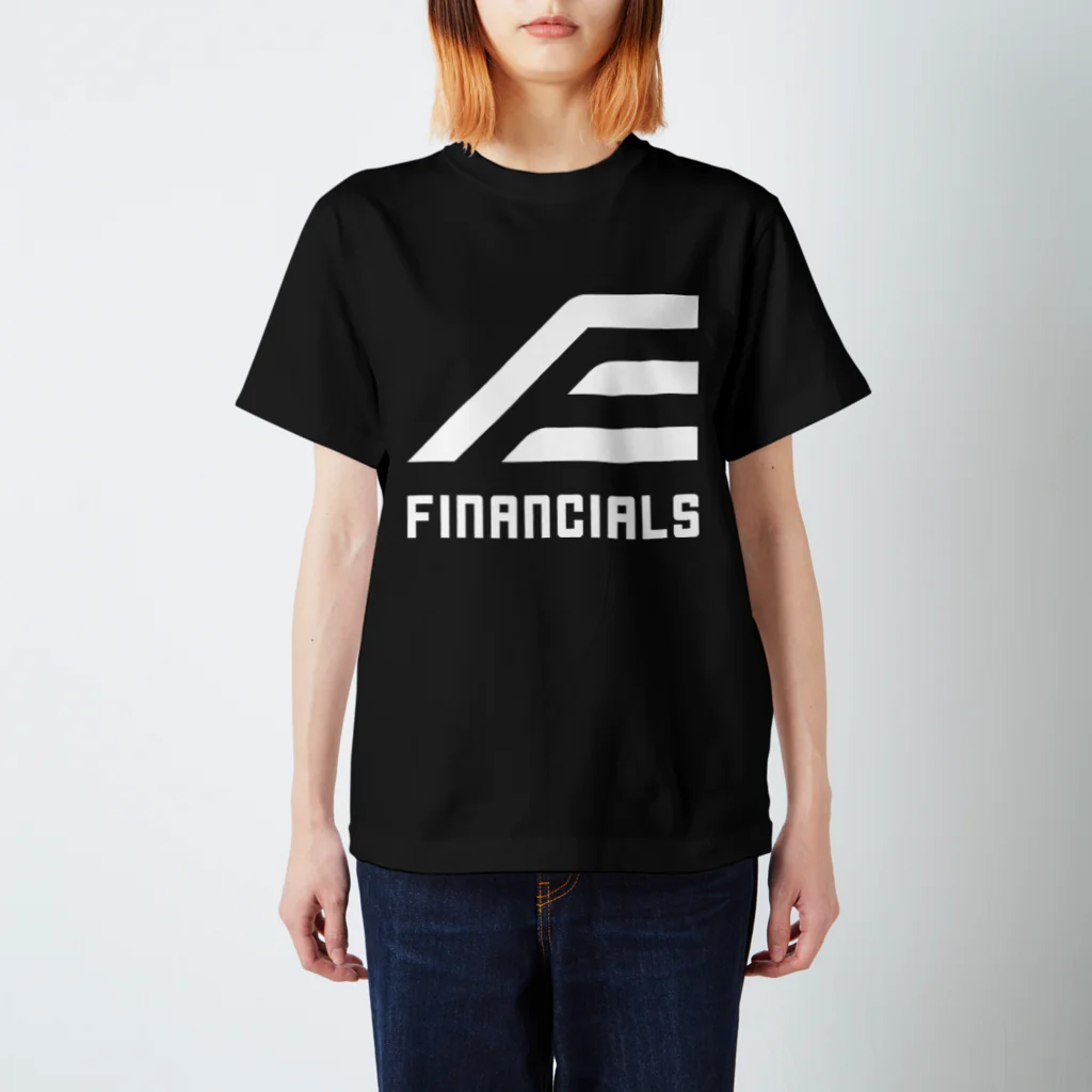 ファイナンシャルズのFINANCIALS白ロゴスクエア スタンダードTシャツ