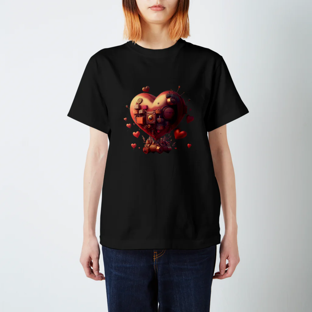 LalaDesign-shopのハートの飛行船「ハートフロート (Heartfloat)」 スタンダードTシャツ