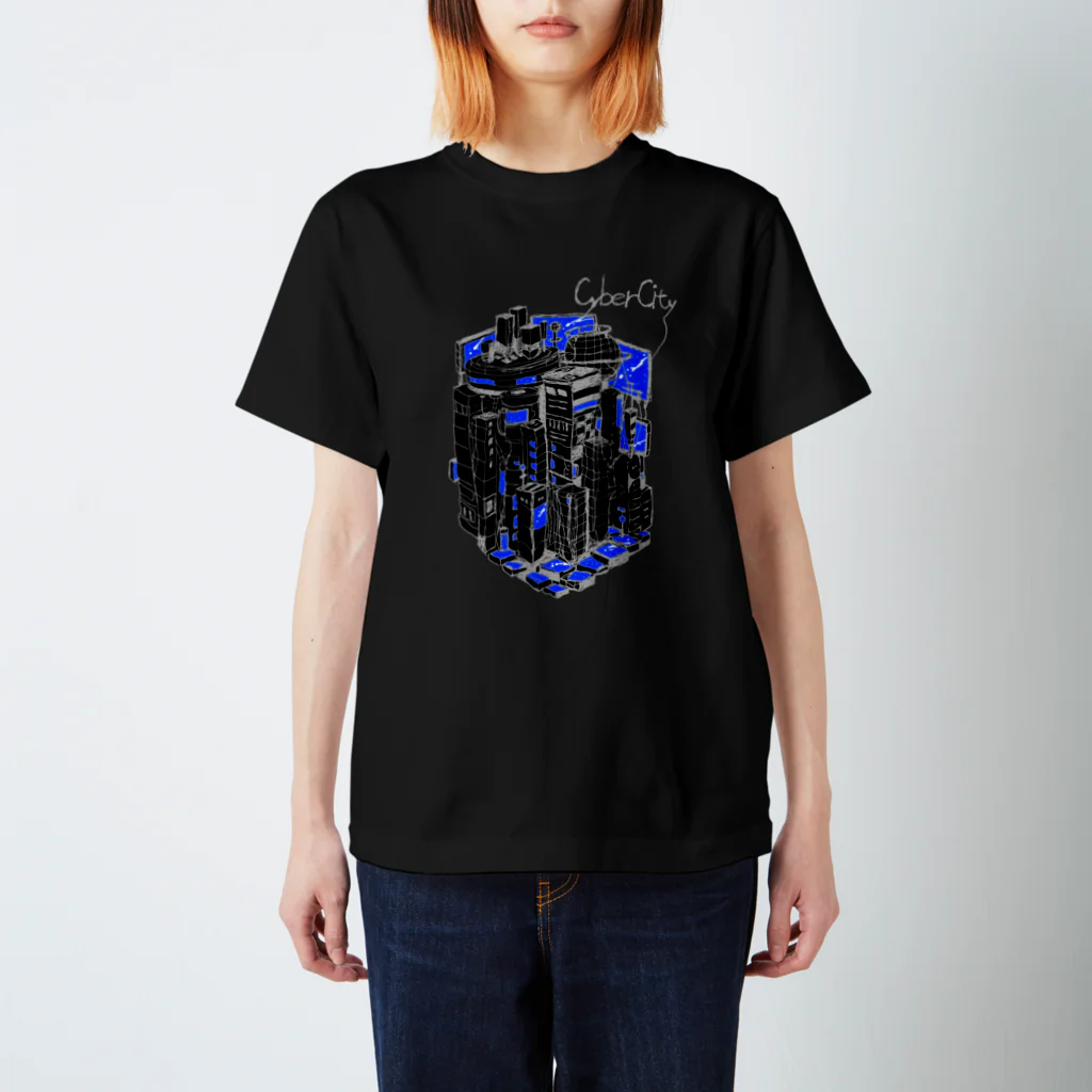 羽根の生えたてるてるのcybercity（夜） Regular Fit T-Shirt