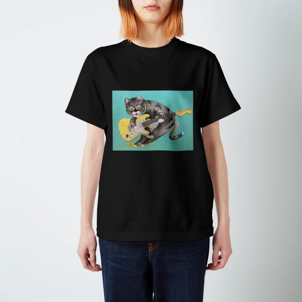 atelier-meicoのギターと猫 スタンダードTシャツ