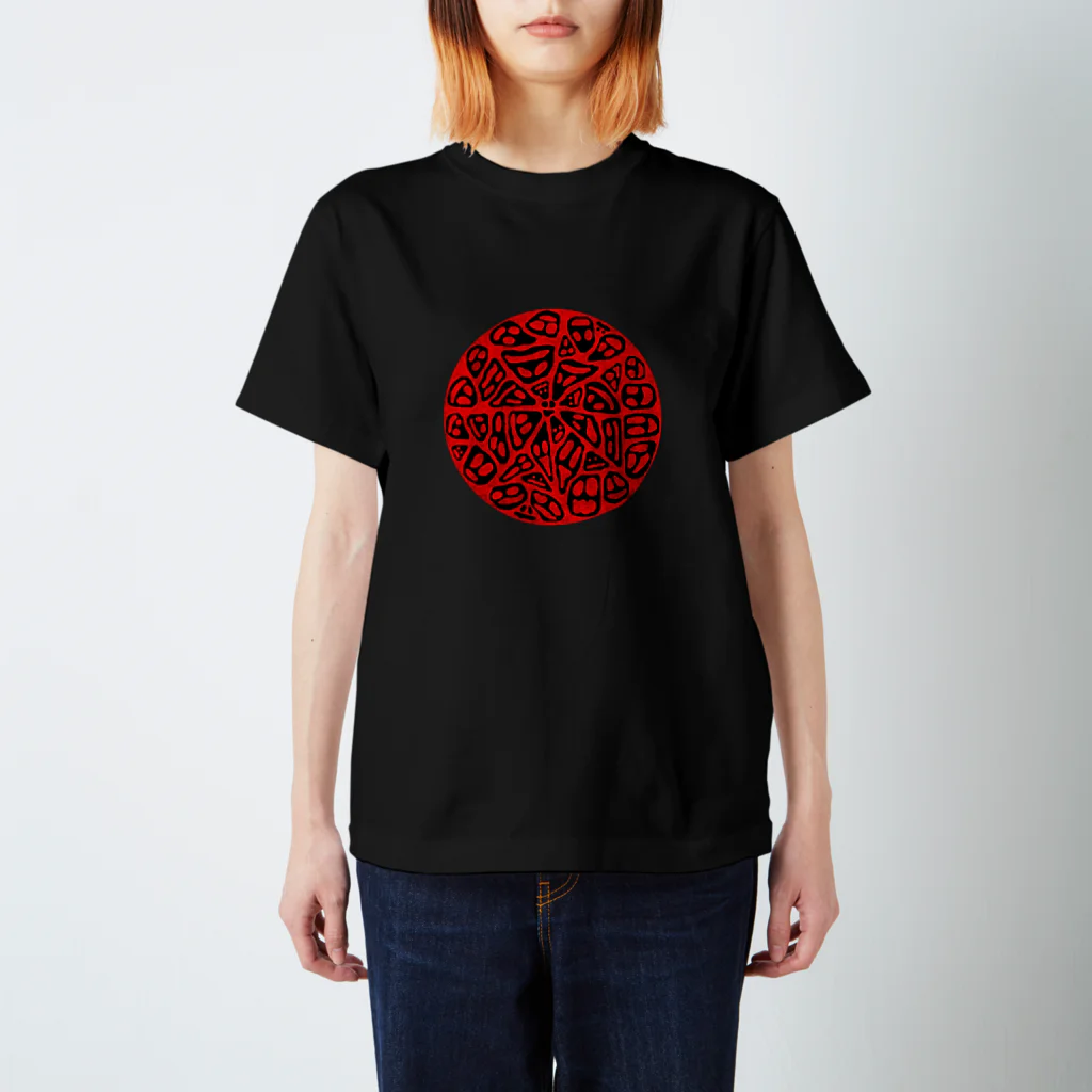 Redtail NFTart projectのアカトクロ_006サークルフェイス スタンダードTシャツ