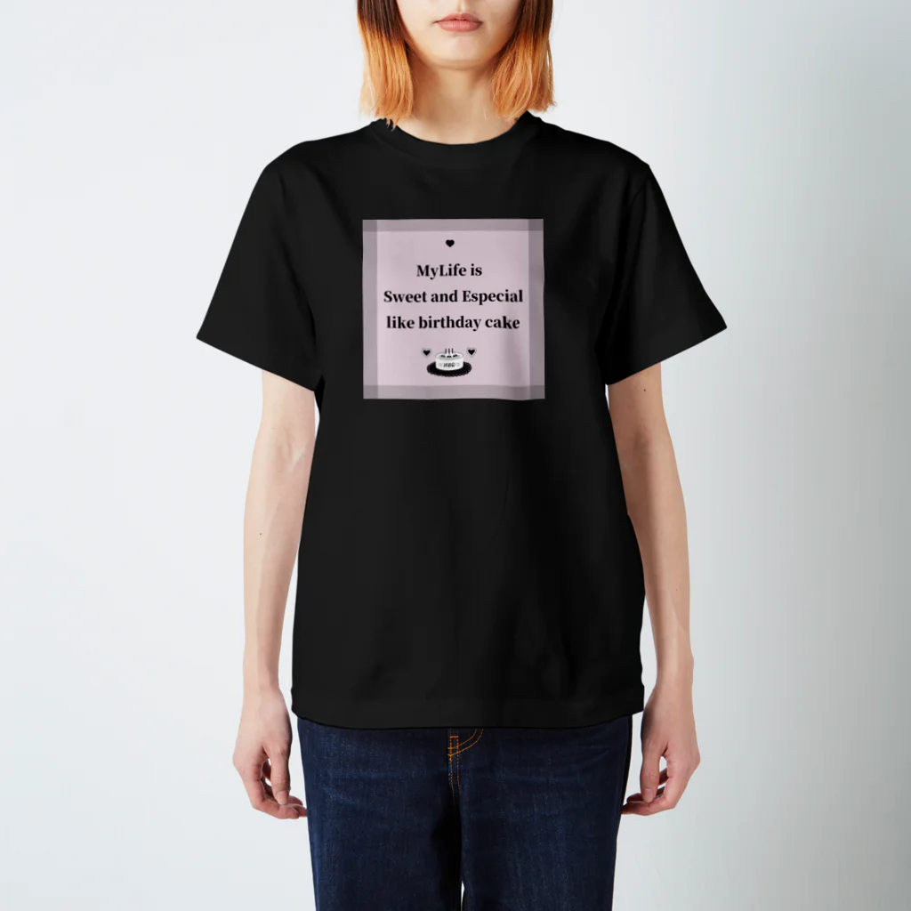 Epocherishの人生はお誕生日ケーキ(pink) スタンダードTシャツ