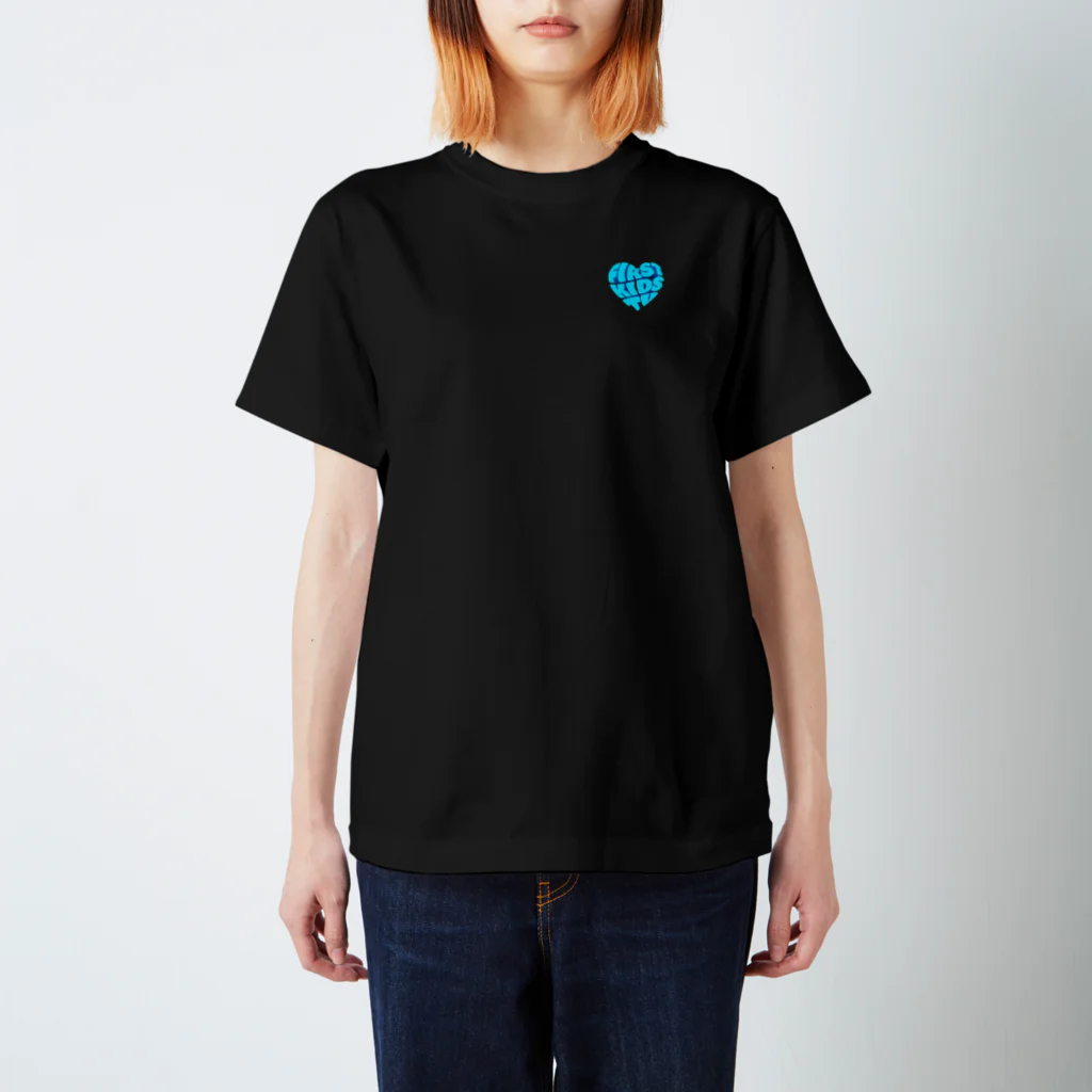 FIRST KIDS TVのBlue Heart Logo T (black) スタンダードTシャツ