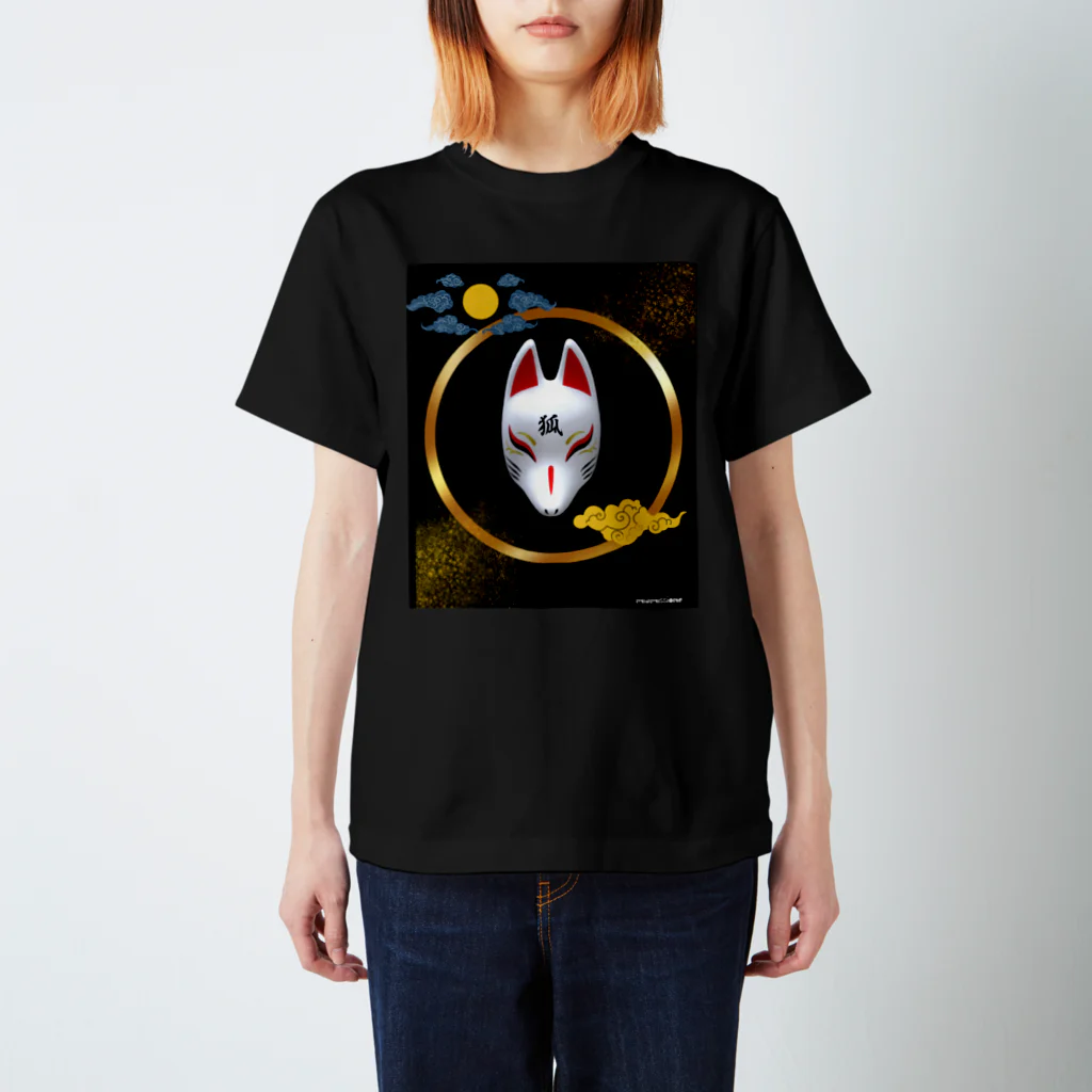 miamissioneのJapanese Spiritual Fox for Your Fortune Regular Fit T-Shirt