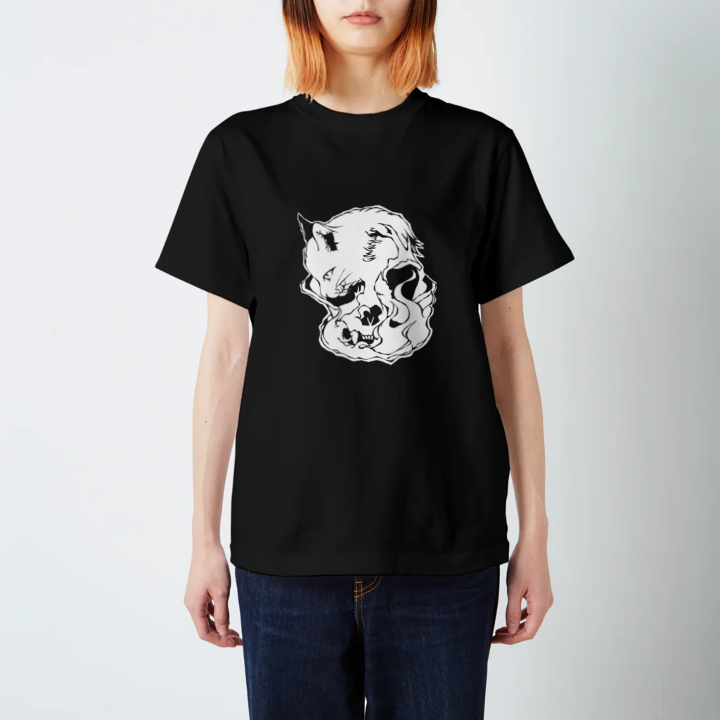 grau und mattのCats And Skulls White スタンダードTシャツ