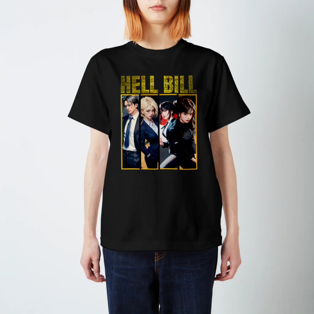 100BEERS_SUZURIのHELL BILL BIG LOGO /ALL YOU NEED IS HELL  スタンダードTシャツ