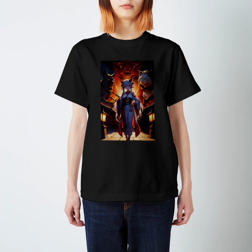 卯月なのかのNight Parade of One Hundred Demons Journey　〜百鬼夜行の旅〜　No.5　「百鬼姫」 スタンダードTシャツ